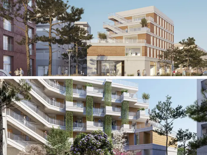 Perspectives de l'immeuble tertiaire Weko, porté par Vinci Immobilier à Montpellier