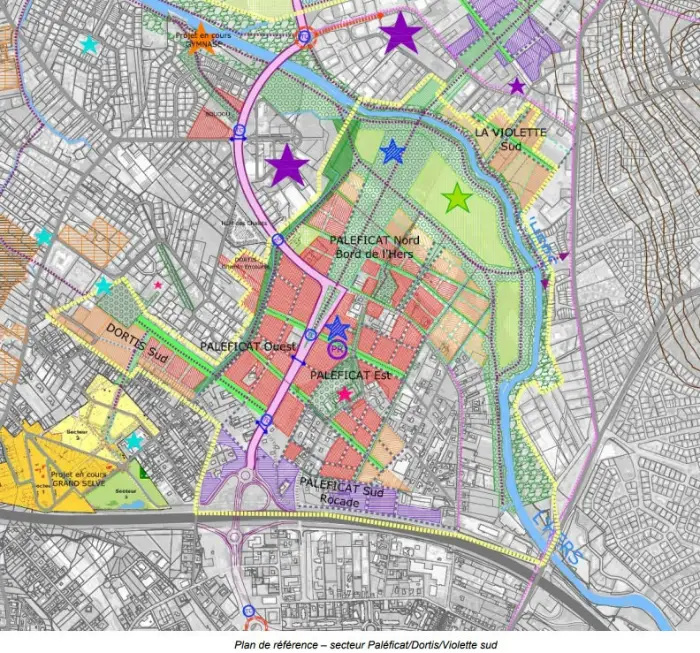 Plan du quartier Paléficat-Rives de l'Hers